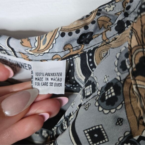 Vintage Y2K Alfred Dunner Boho Popover Blouse Smocked Waist Size 10 Petite - Picture 4 of 9